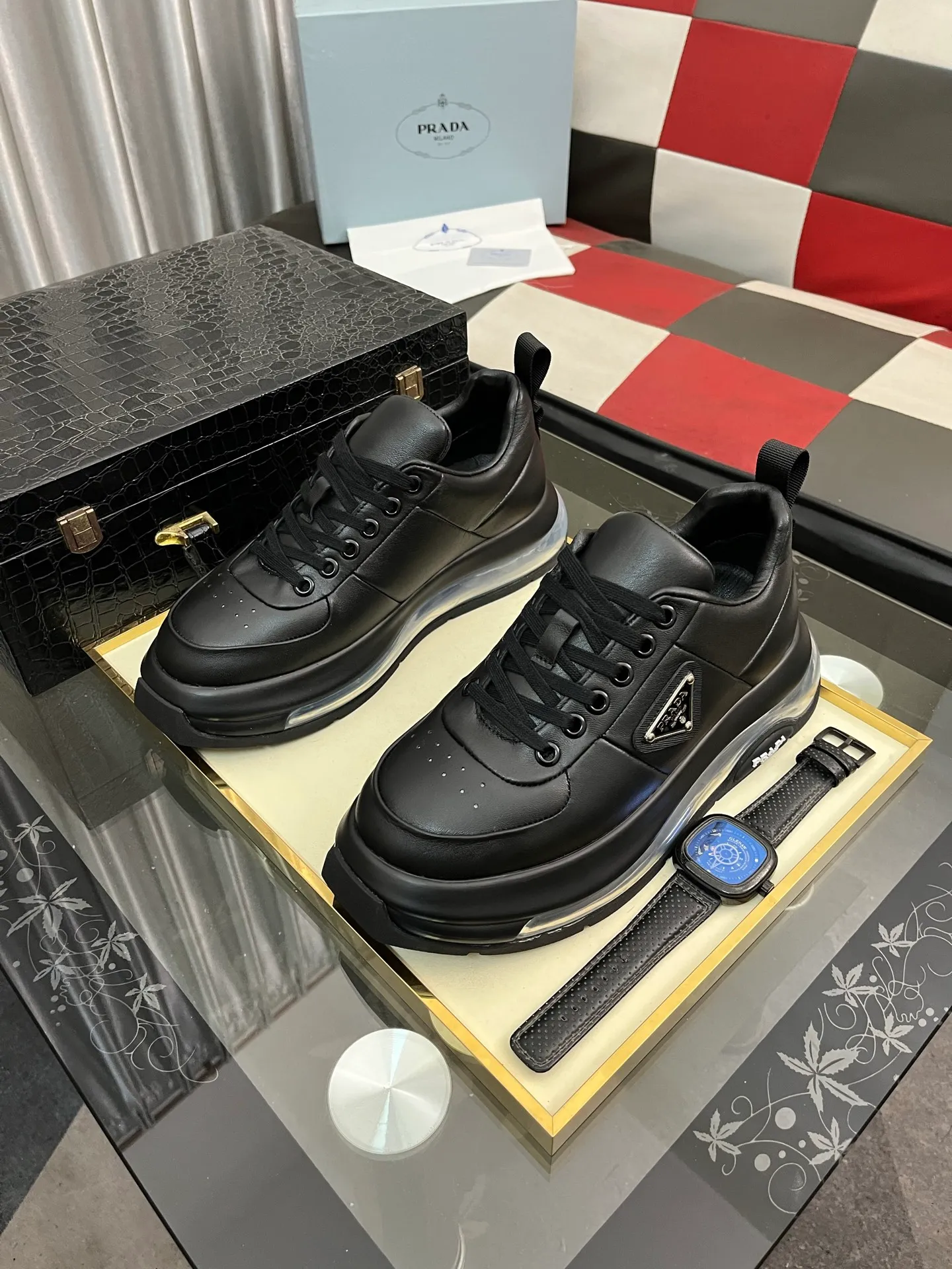 Men's Men's Shoes💰640⌚️⌚️《PRADA*》The latest and most popular casual shoes, top brand [seduce] luxury~purchase, top~quality. [Strong] The upper is made of imported breathable cowhide with cloth material ➕ breathable sheepskin feet (•) and fine workmanship. Code number: 38-442️⃣Colors available